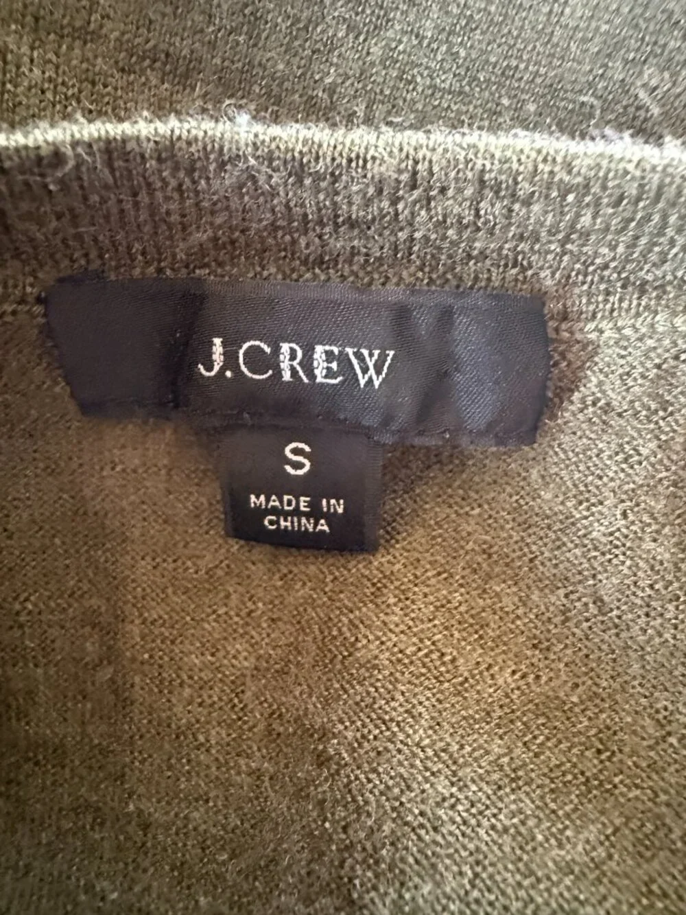J. Crew women's khaki green long sleeve pullover crewneck sweater size small